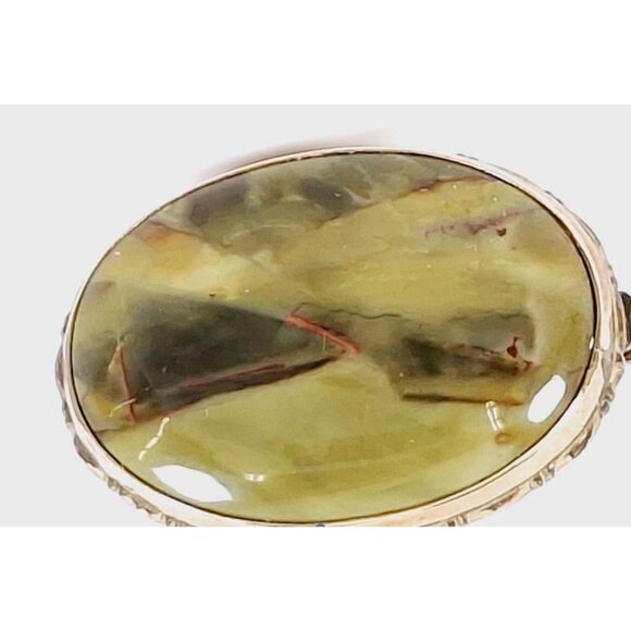 Vintage Van Dell 1/20 12K GF Serpentine Cabochon Brooch / Pin Mid-Century Signed - Picture 3 of 9